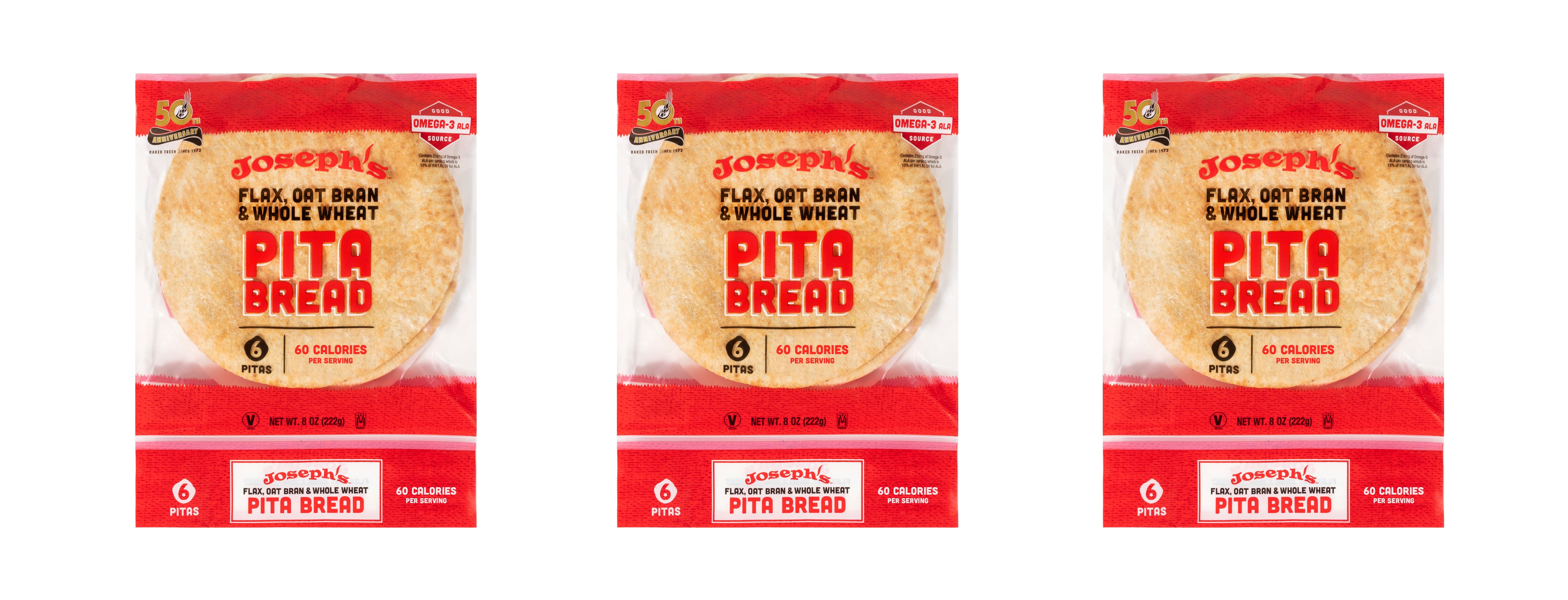 Joseph's Bakery Flax Oat Bran & Whole Wheat Pita Bread