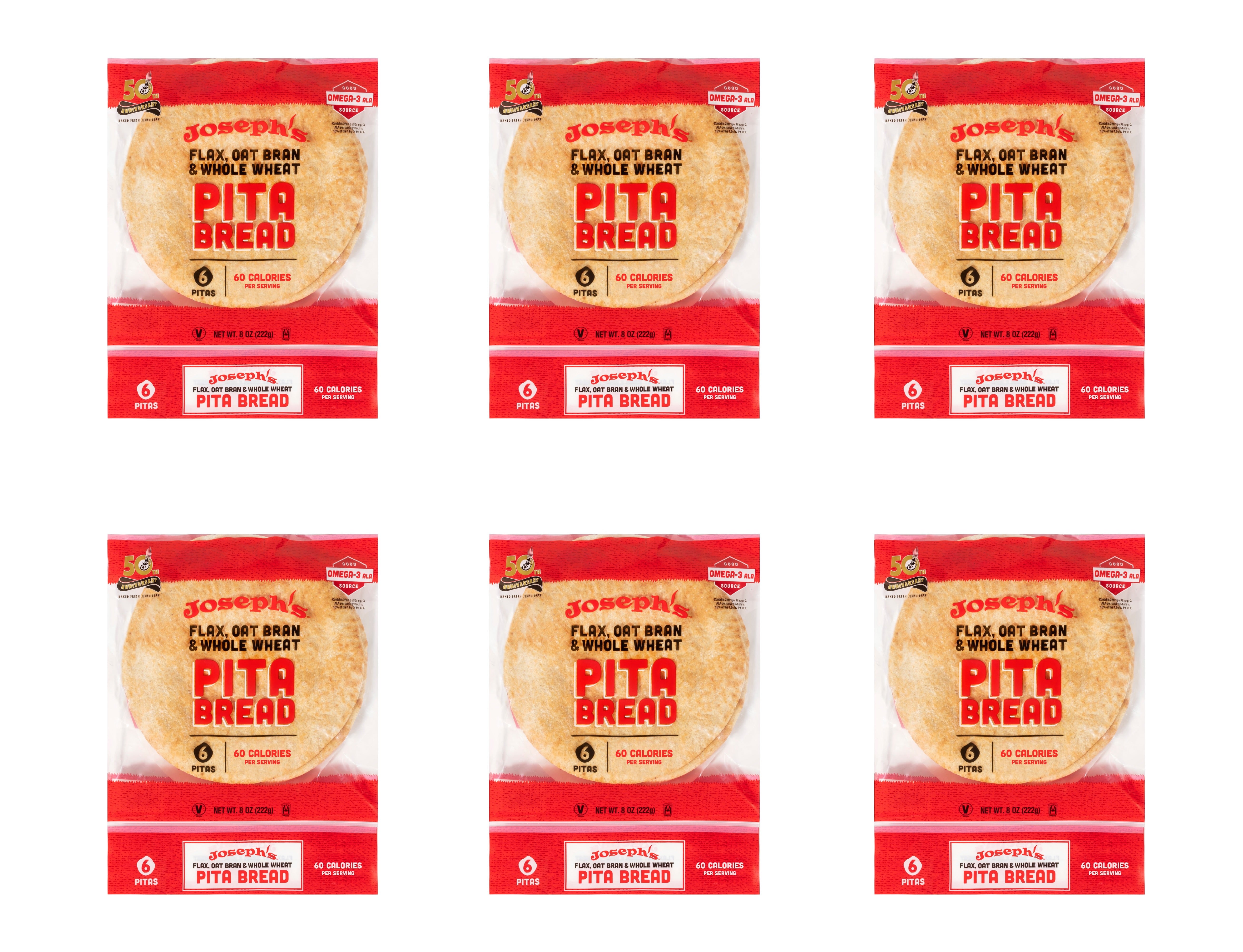 Joseph's Bakery Flax Oat Bran & Whole Wheat Pita Bread