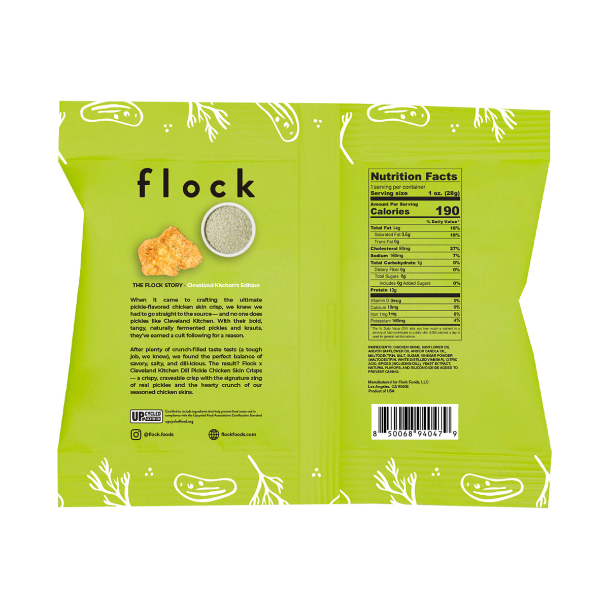 Flock Foods Keto Chicken Chips - Dill Pickle