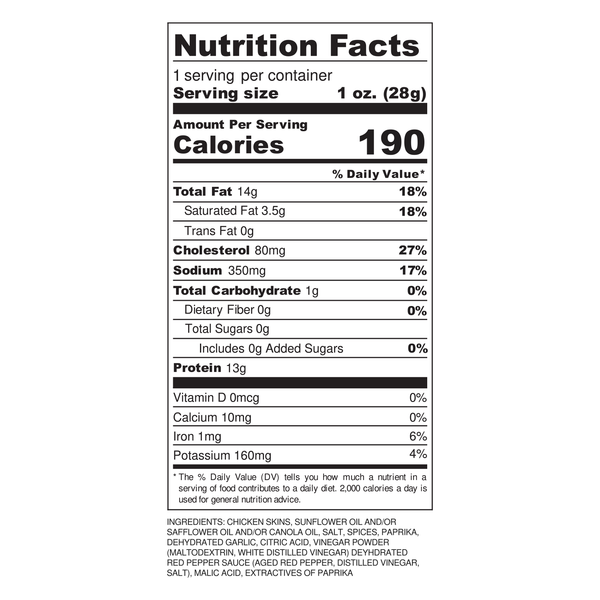 Flock Foods Keto Chicken Chips - Tapatío Hot Chicken