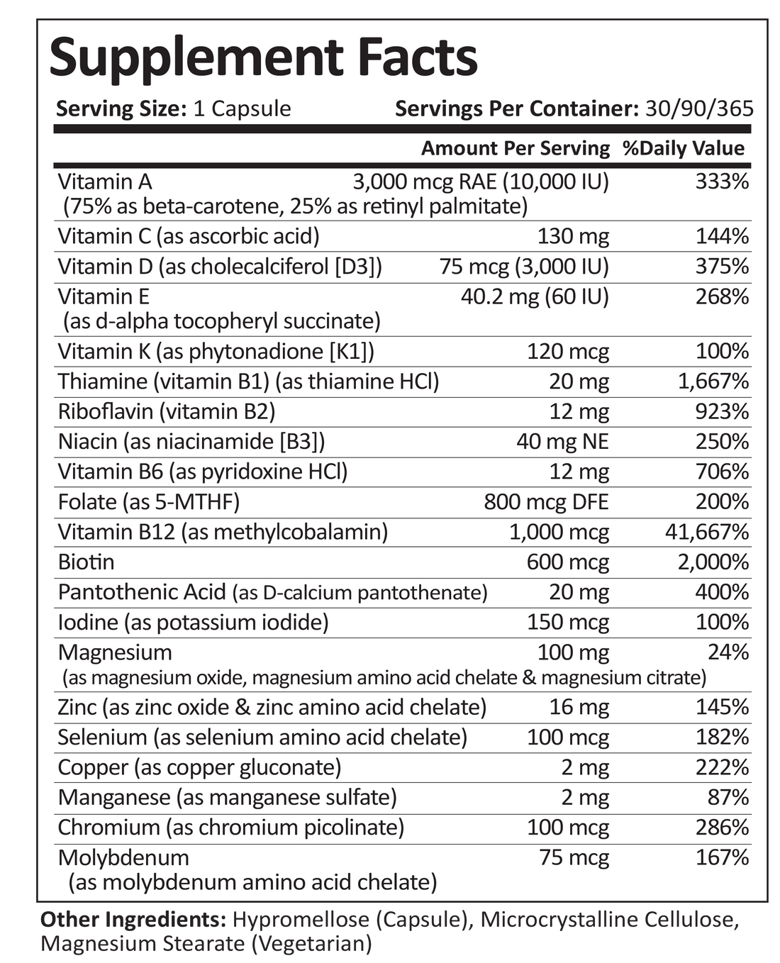 ProCare Health "1 per Day!" Bariatric Multivitamin Capsule - Iron Free