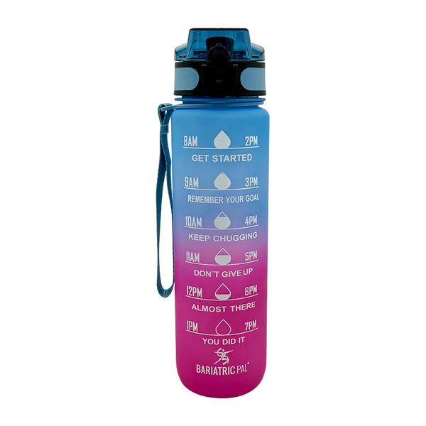 Hydrate & Inspire 32oz Motivational Water Bottle by BariatricPal - Straw-Free Edition