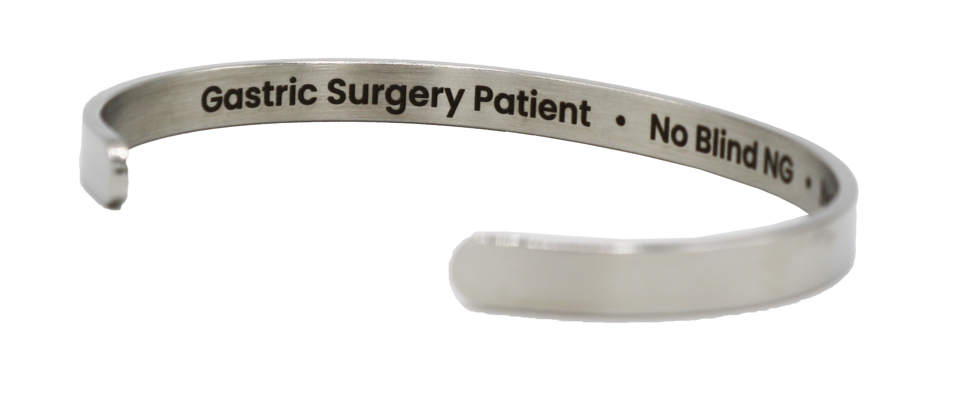 Gastric Surgery Medical Alert Bracelet Cuff by BariatricPal - Silver