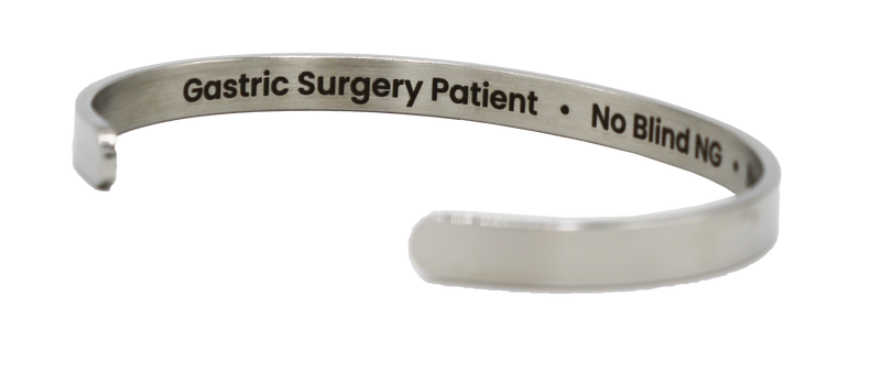 Gastric Surgery Medical Alert Bracelet Cuff by BariatricPal - Silver