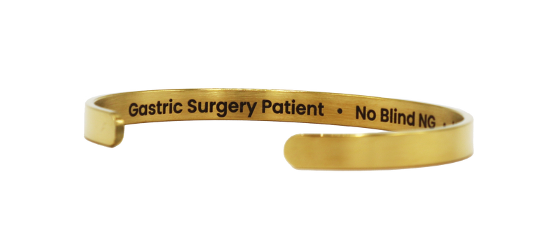 Gastric Surgery Medical Alert Bracelet Cuff by BariatricPal - Gold