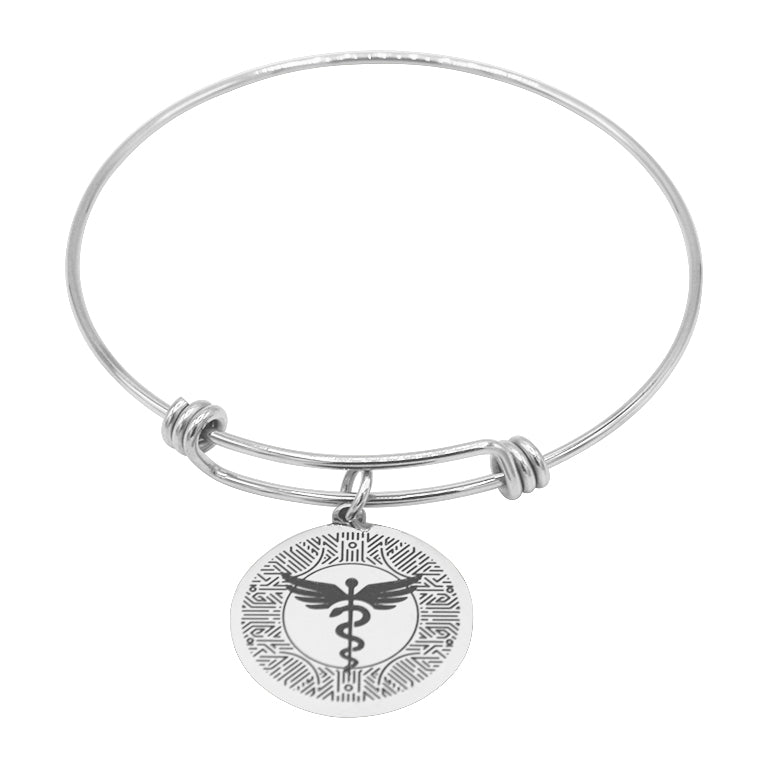 Gastric Surgery Medical Alert Bracelet with Silver Charm by BariatricP