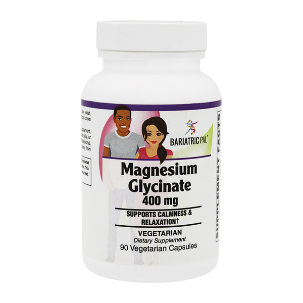 Magnesium Glycinate (400mg) Vegetarian Capsules by BariatricPal - Supports Calmness & Relaxation