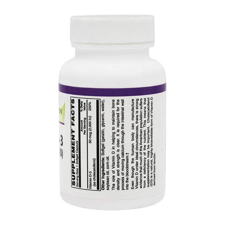 Vitamin D-3 50mcg (2,000 IU) - Easy Swallow Vegetarian Softgels by BariatricPal