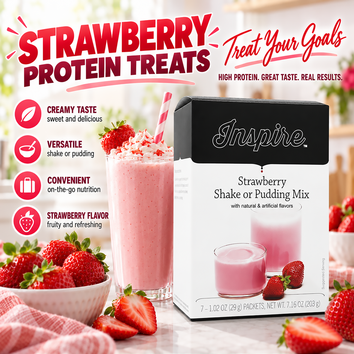 Inspire  Strawberry Mix with 15g Protein 