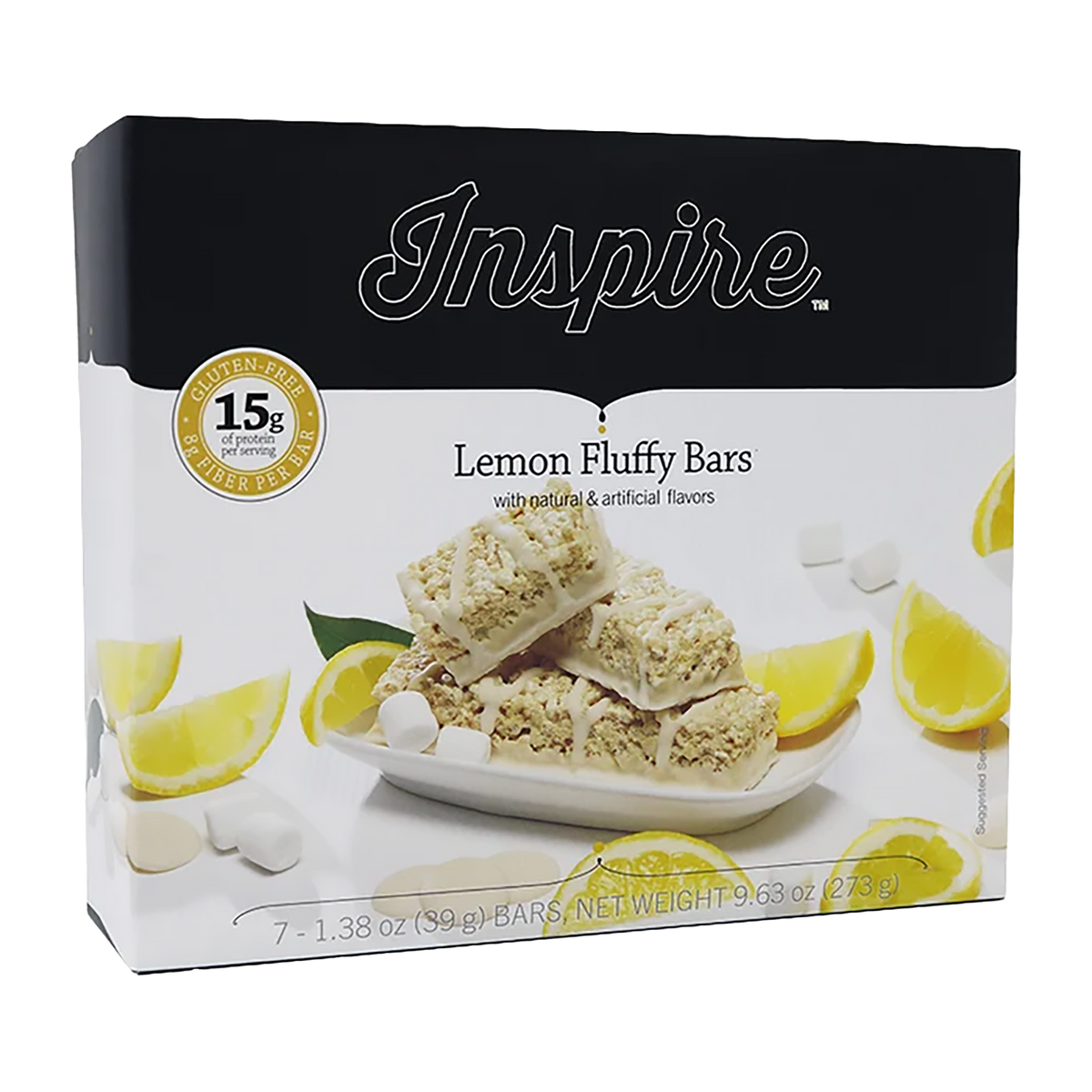Barras de Proteína y Fibra Inspire 15g de Bariatric Eating - Crujiente de Limón Esponjoso, Una caja