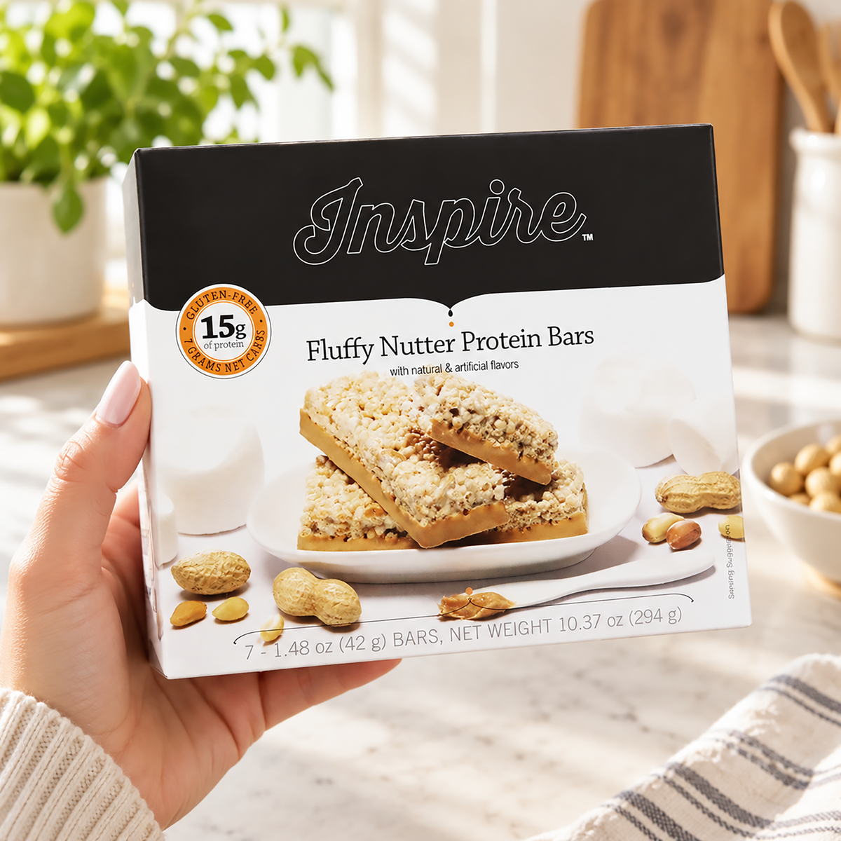 Inspire Fluffy Nutter Protein Barts with 15g Protein + Fiber 