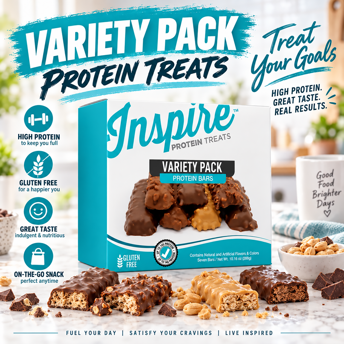 Inspire High Protein Bars - Variety Pack