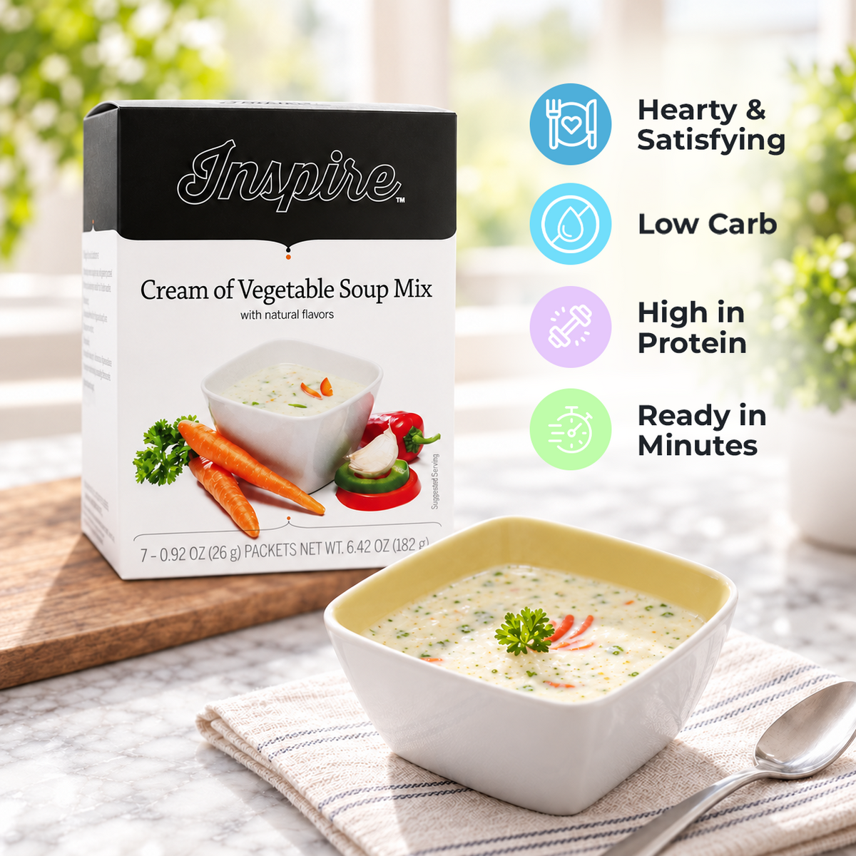 Inspire Protein Cream of Vegetable Soup