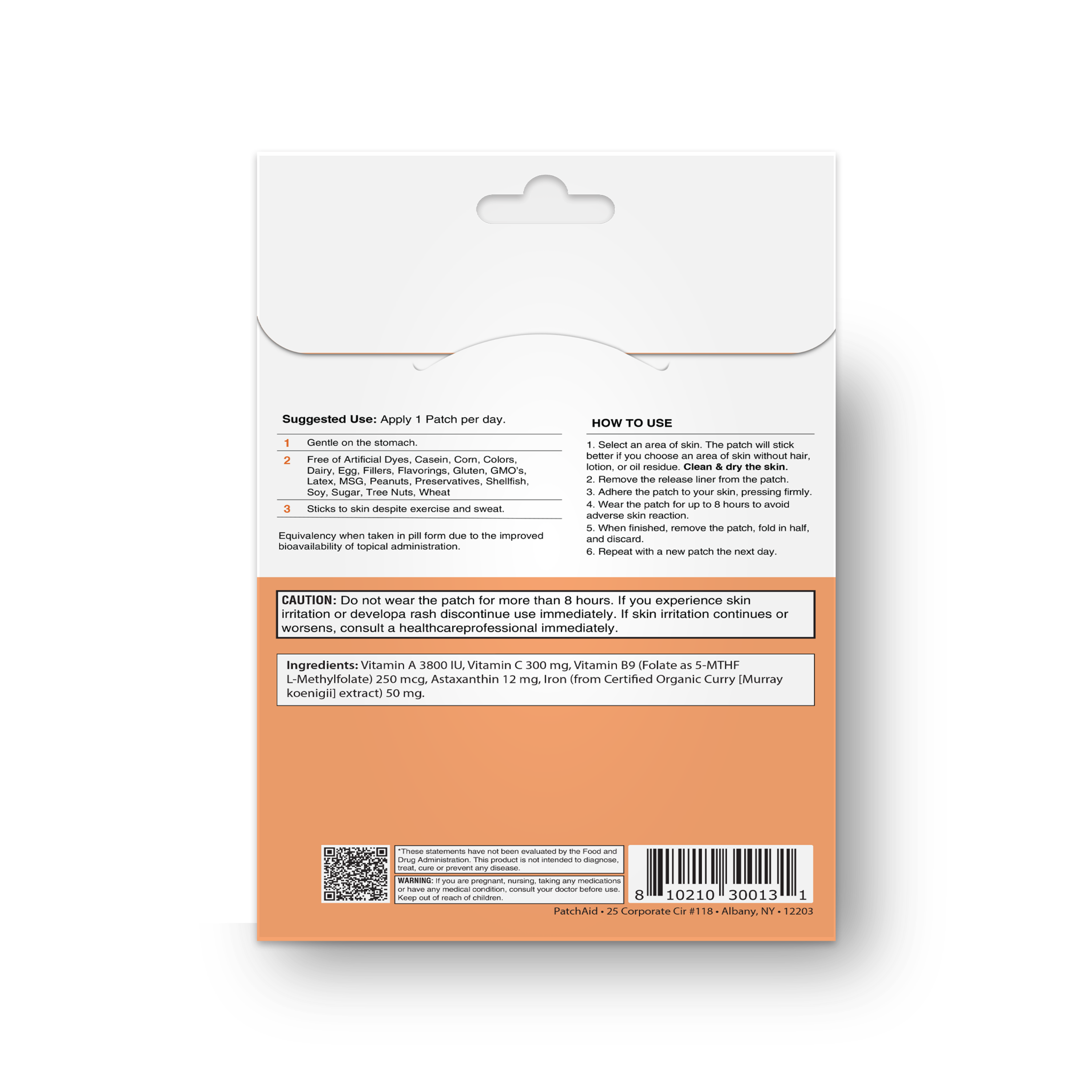 PatchAid Iron Plus Patches with gentle iron and vitamins A and C. 