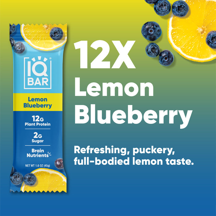 IQBar Vegan and Keto Protein Bars - Lemon Blueberry