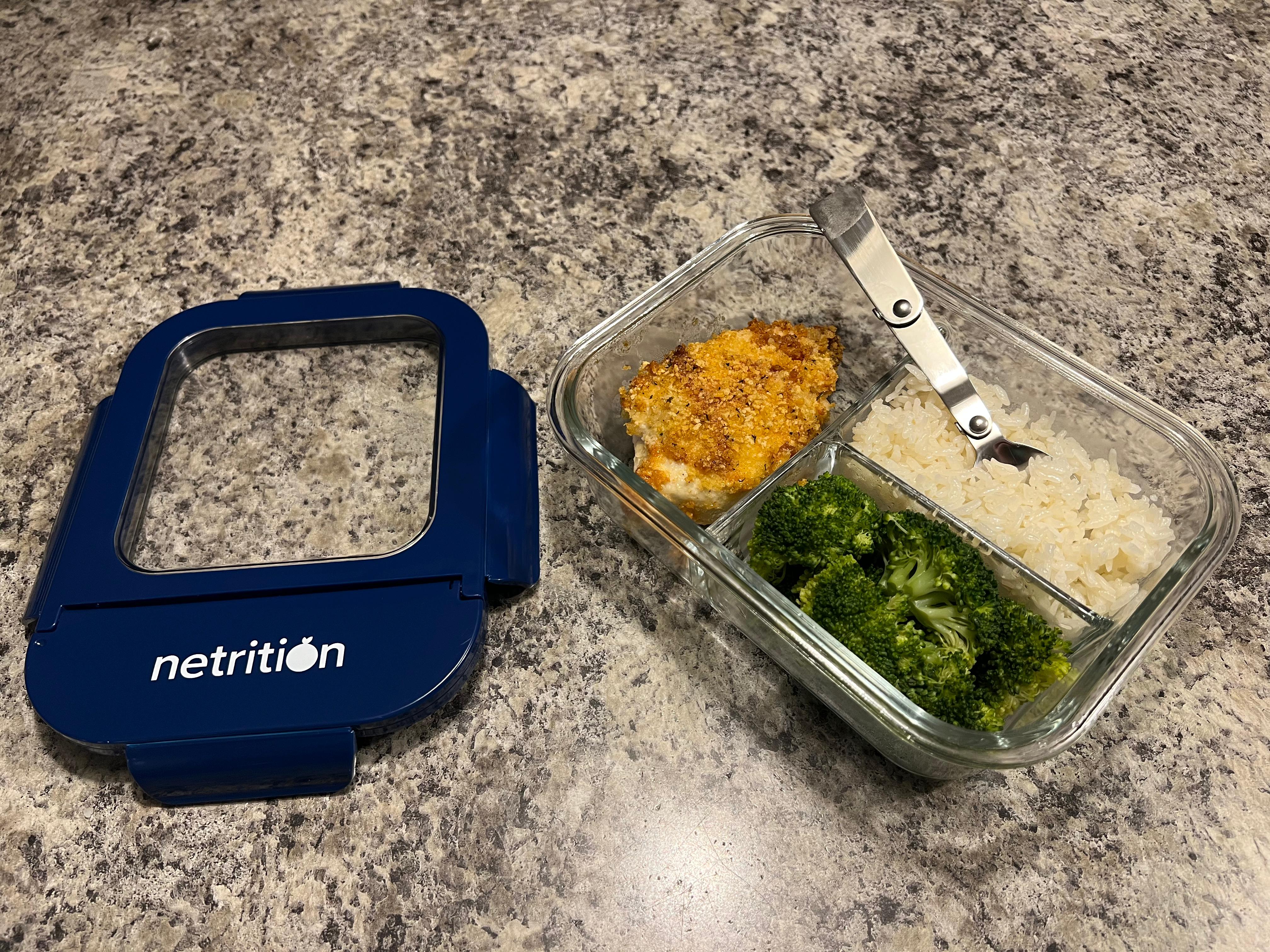 Leak-Proof Portion Control Glass Bento Lunch Box by Netrition