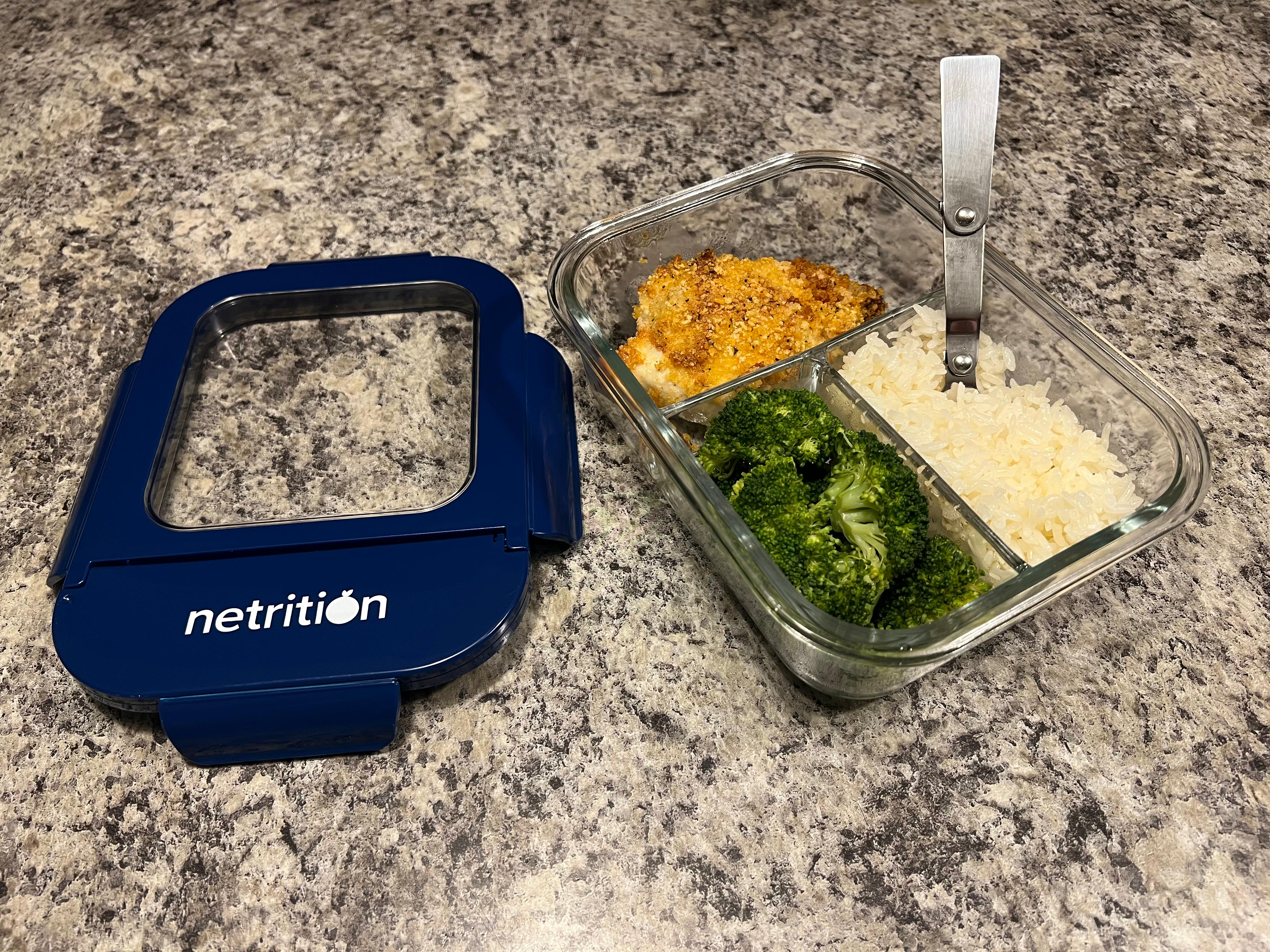 Leak-Proof Portion Control Glass Bento Lunch Box by Netrition