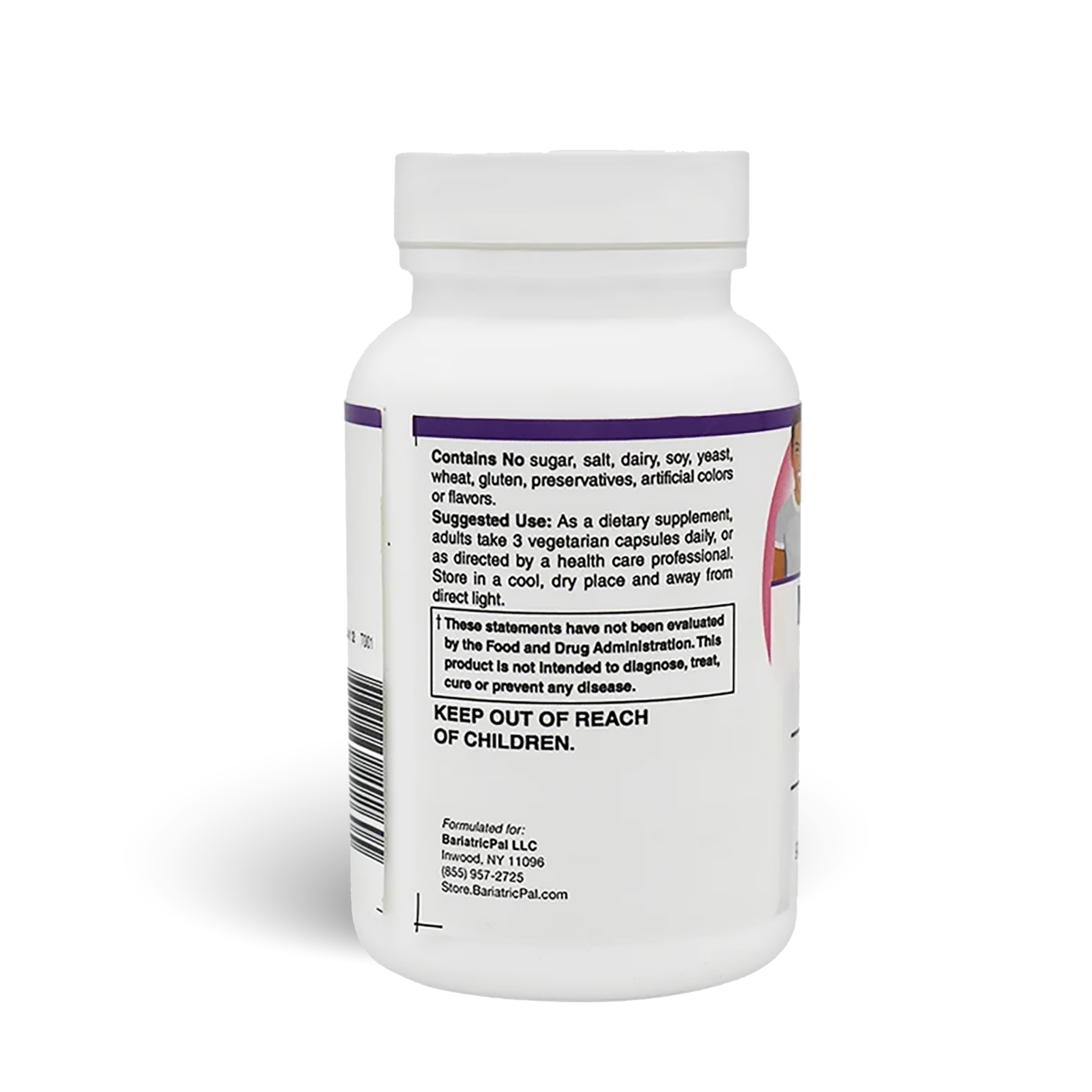 Bottle of BariatricPal Magnesium Glycinate 400 mg, formulated to support calmness and relaxation - suggested use.