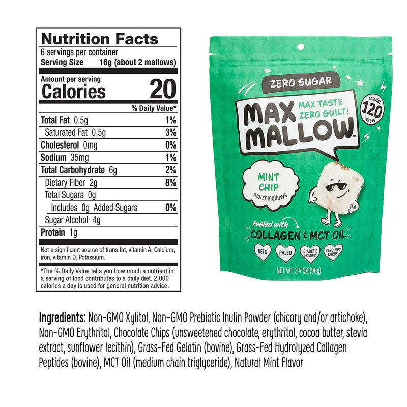 Max Mallow Low Carb Keto Marshmallows by Know Brainer Foods - Mint Chip