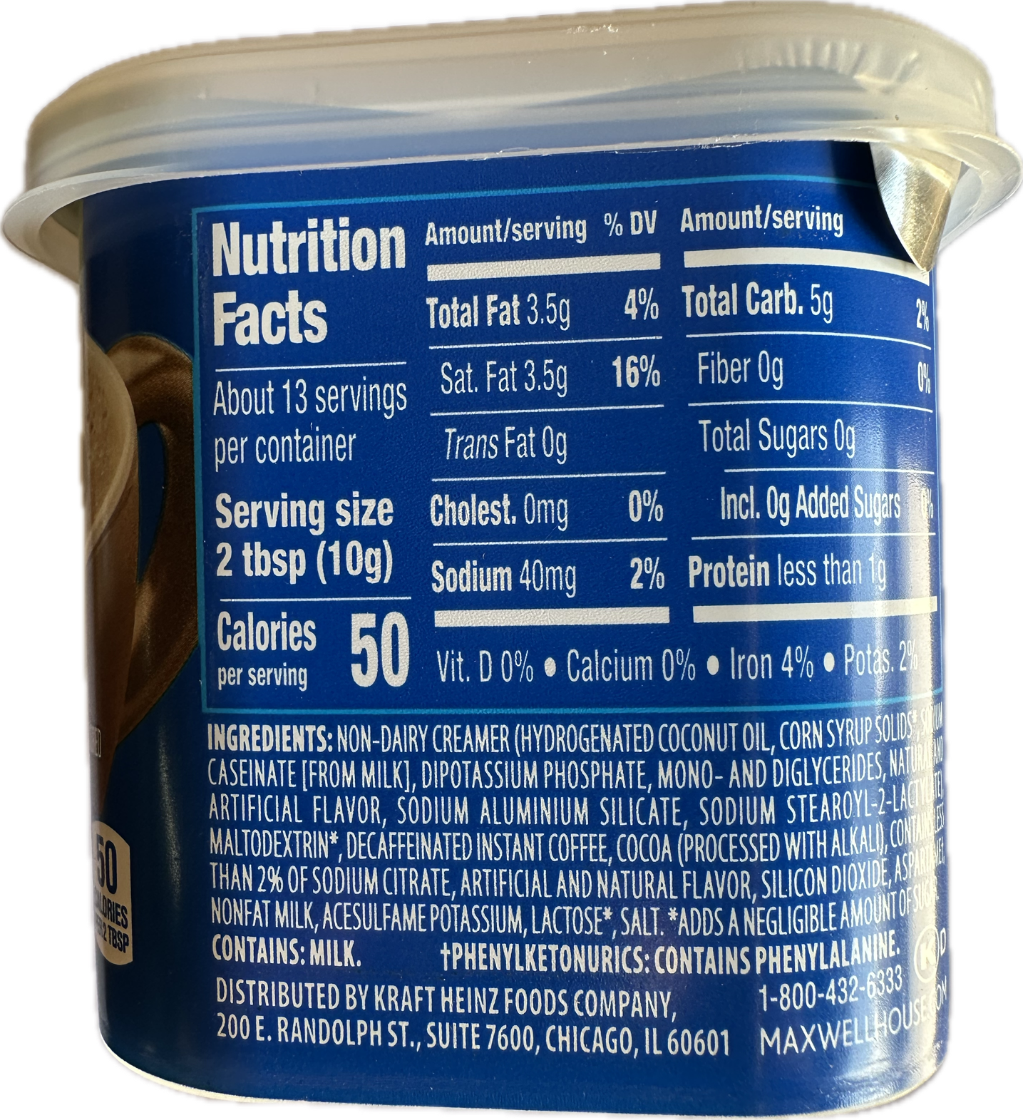 Maxwell House Sugar Free International Cafe Beverage Mix