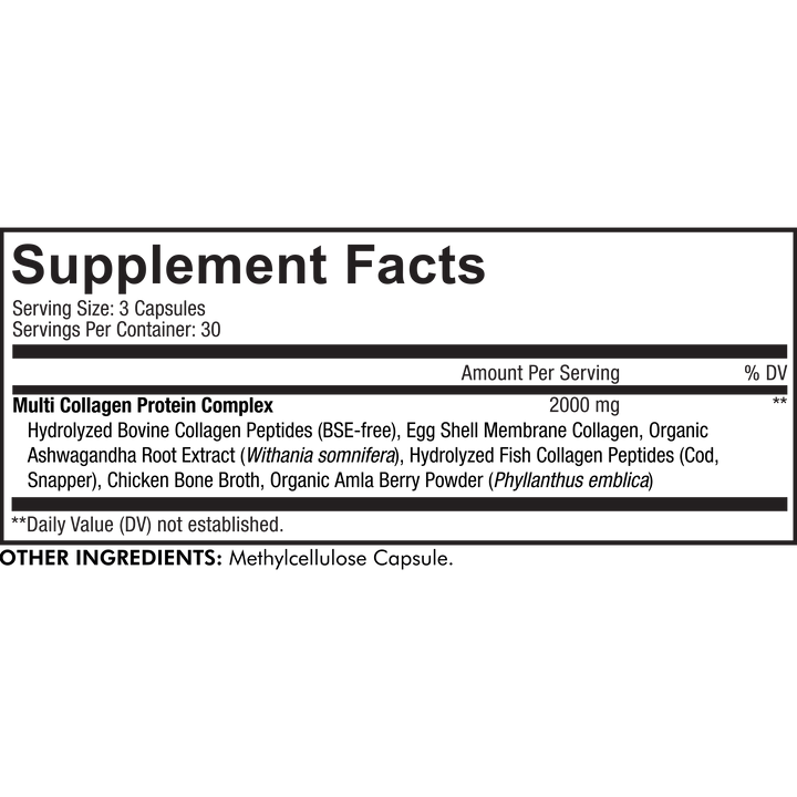 Multi Collagen Peptides Capsules Hydrolyzed Collagen Protein with Bone Broth & Vitamin C by Codeage - High-quality Collagen Supplement by Codeage at BariatricPal Store