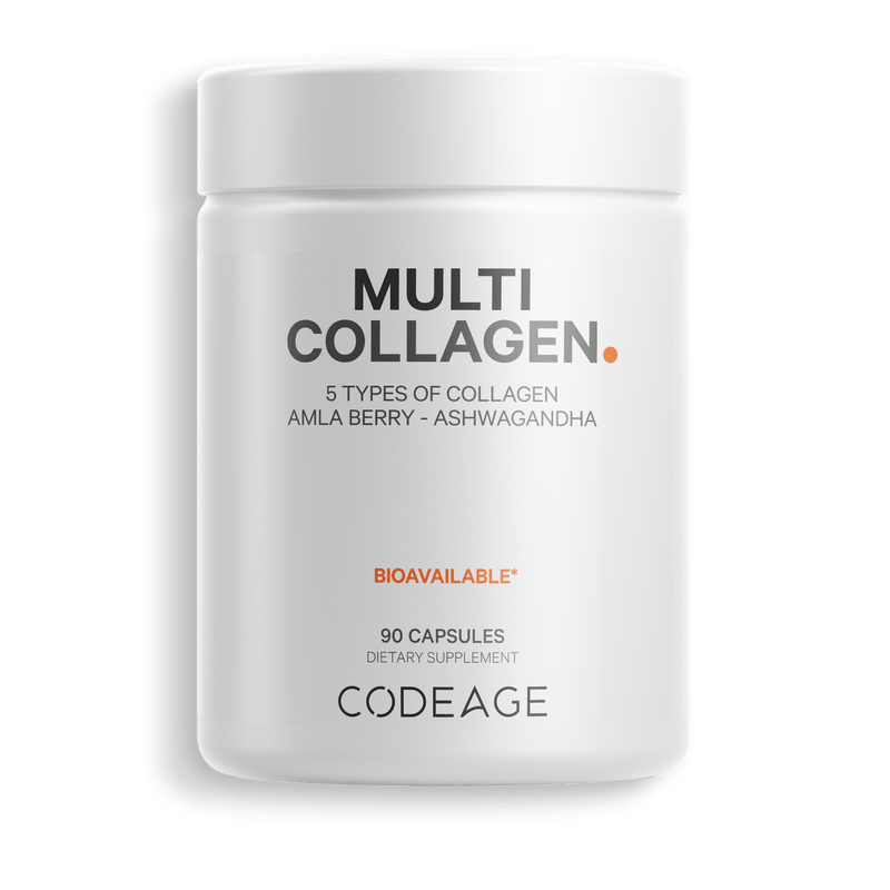 Multi Collagen Peptides Capsules Hydrolyzed Collagen Protein with Bone Broth & Vitamin C by Codeage