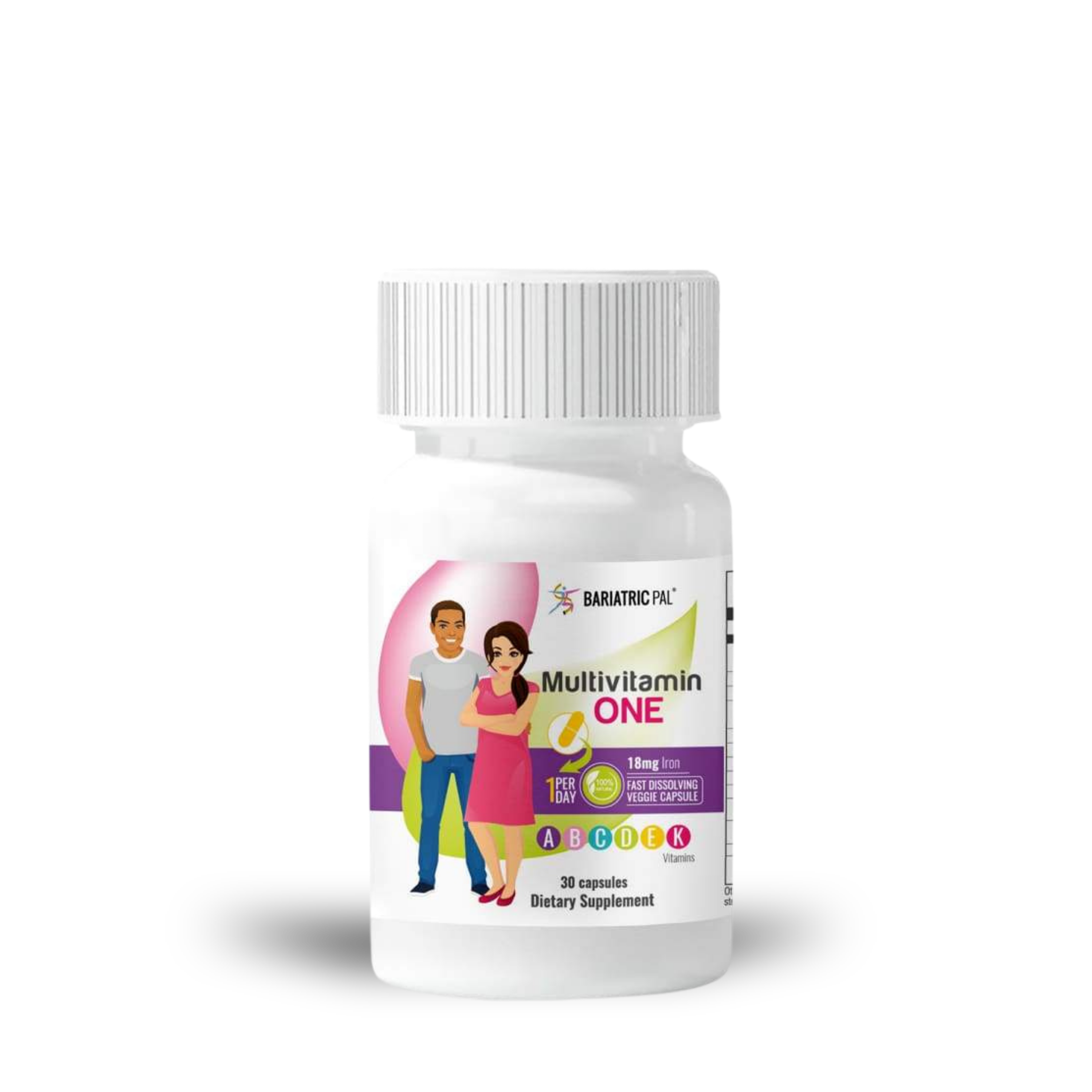 BariatricPal Multivitamin ONE "1 per Day!" Capsule with 18mg Iron. 30 day count.