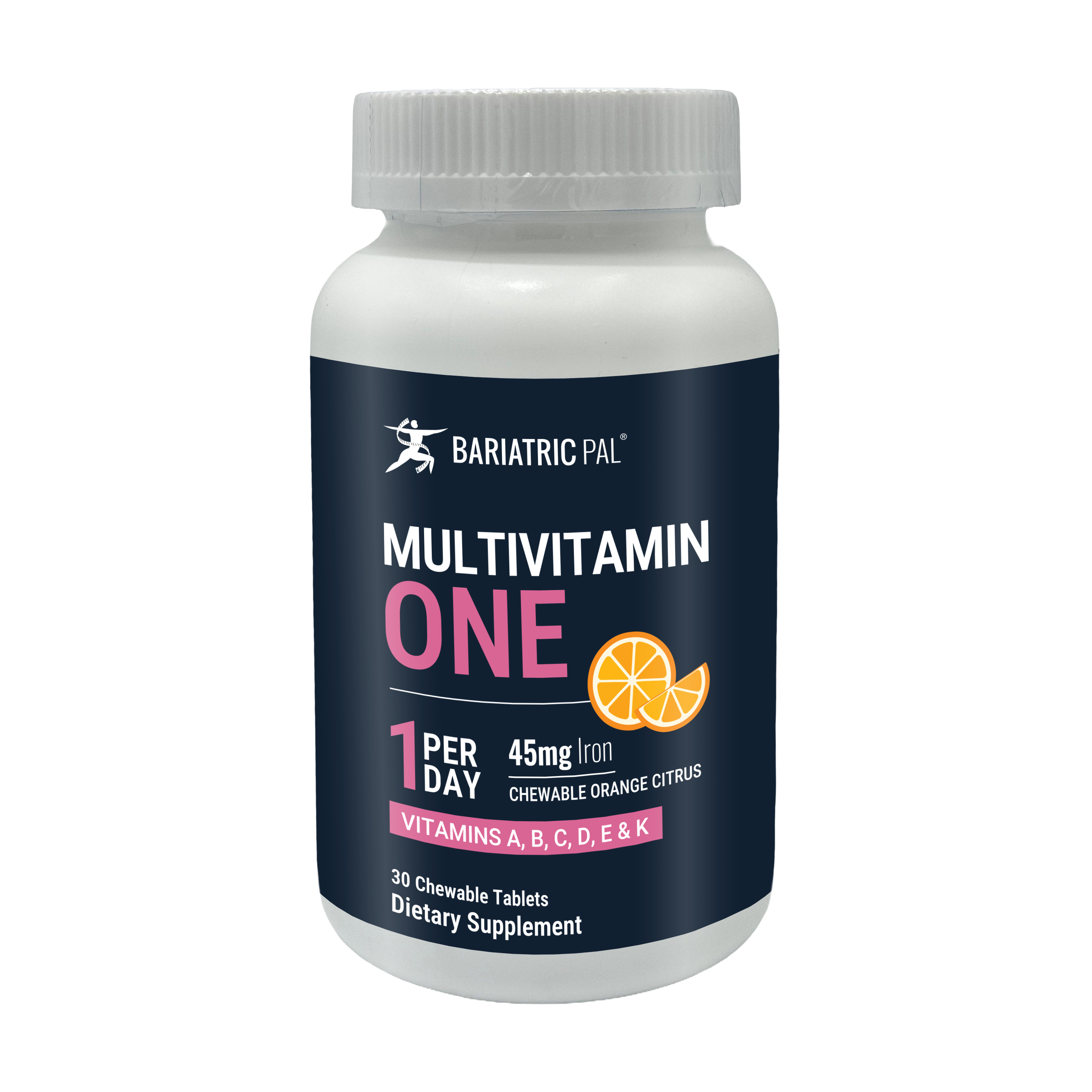 #12-Month Supply of BariatricPal Multivitamin ONE_with 45mg Iron #Type_Orange Citrus Chewable