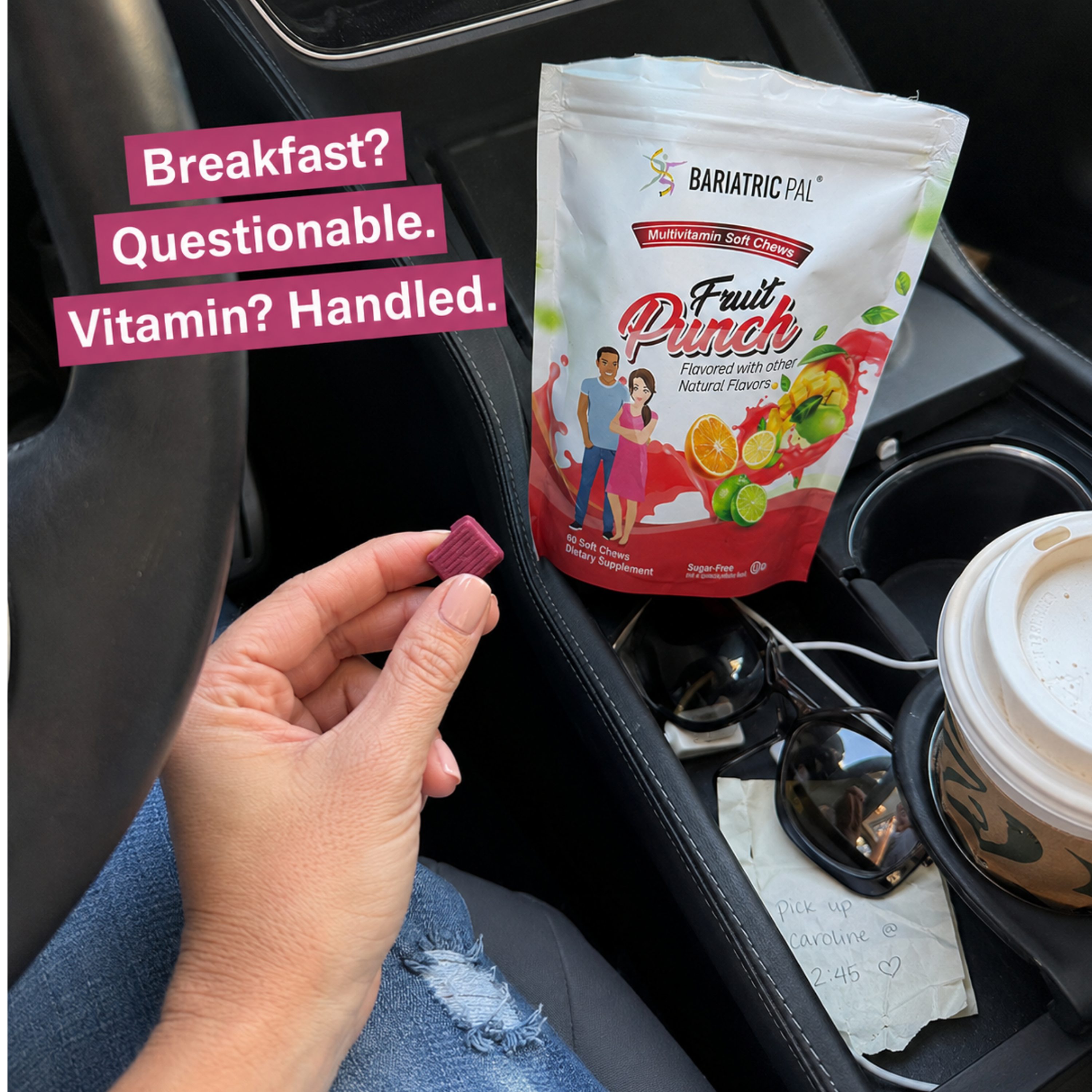 BariatricPal Fruit Punch Multivitamin Soft Chews. Sugar-free, 60-count.