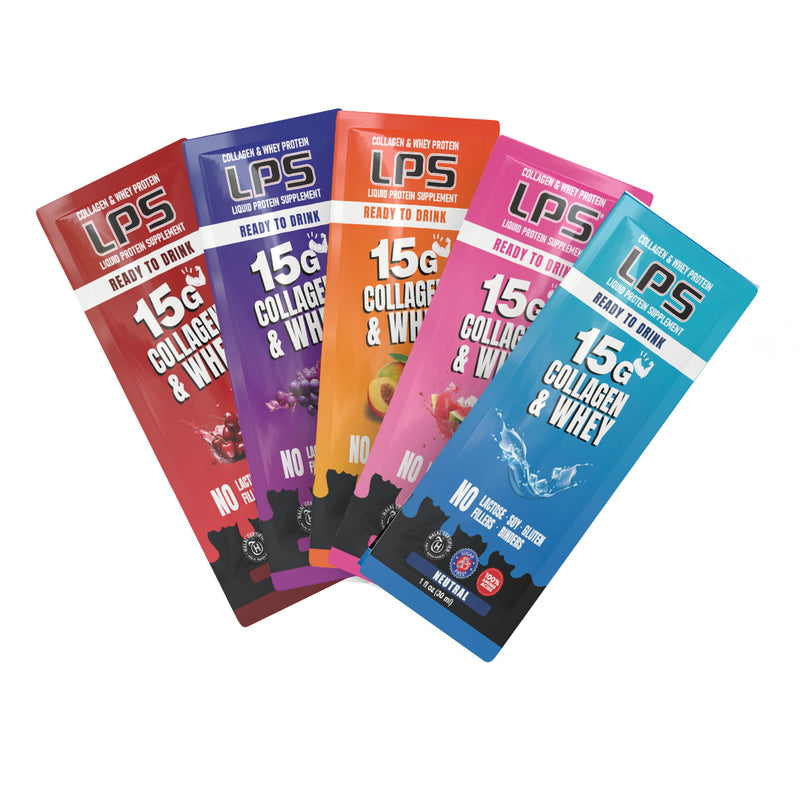 LPS Sugar Free® Collagen & Whey Liquid Protein Supplement by Nutritional Designs 1 oz Packets - Variety Pack