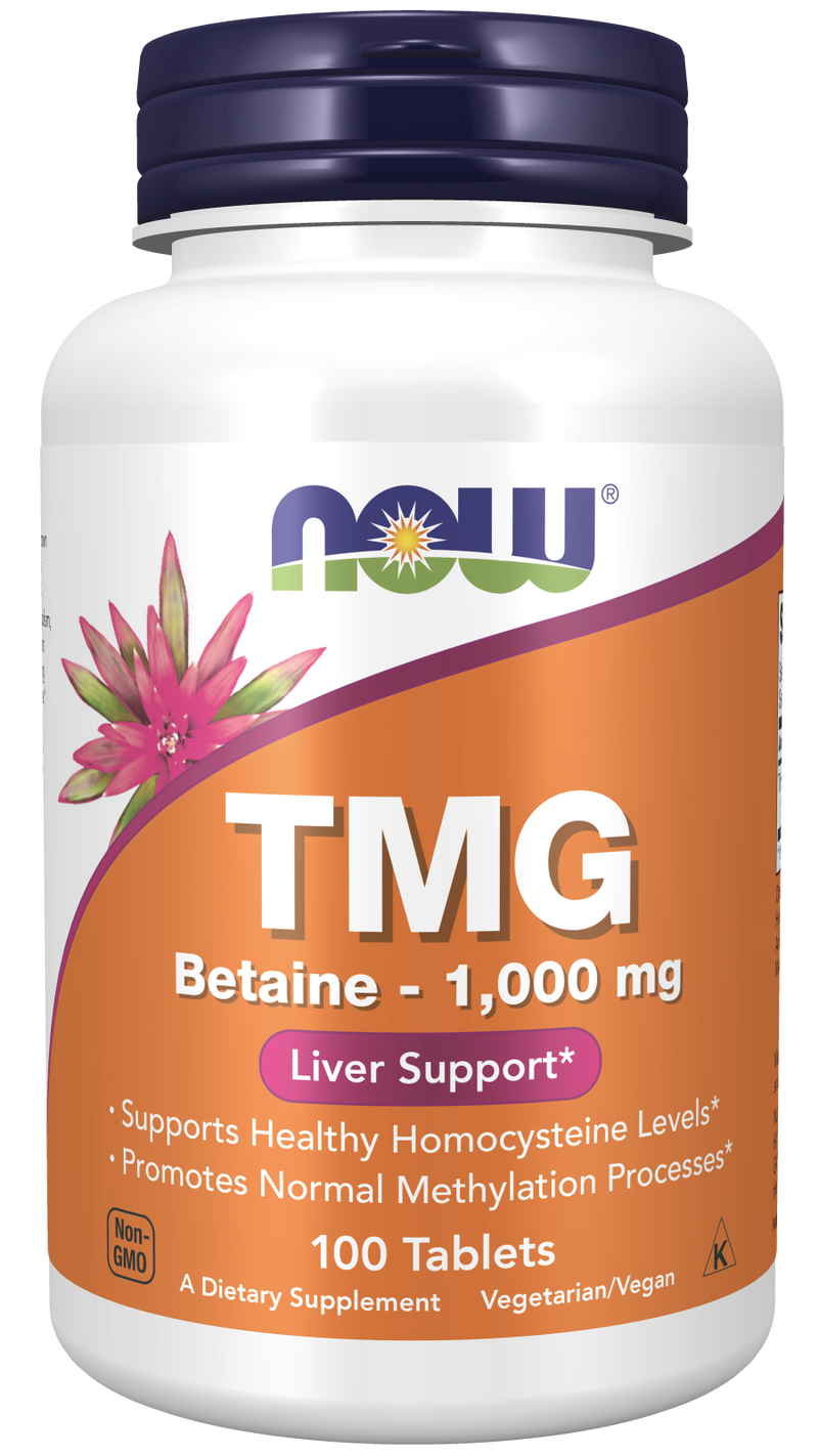 NOW TMG Betaine, 1000 mg, 100 Tablets