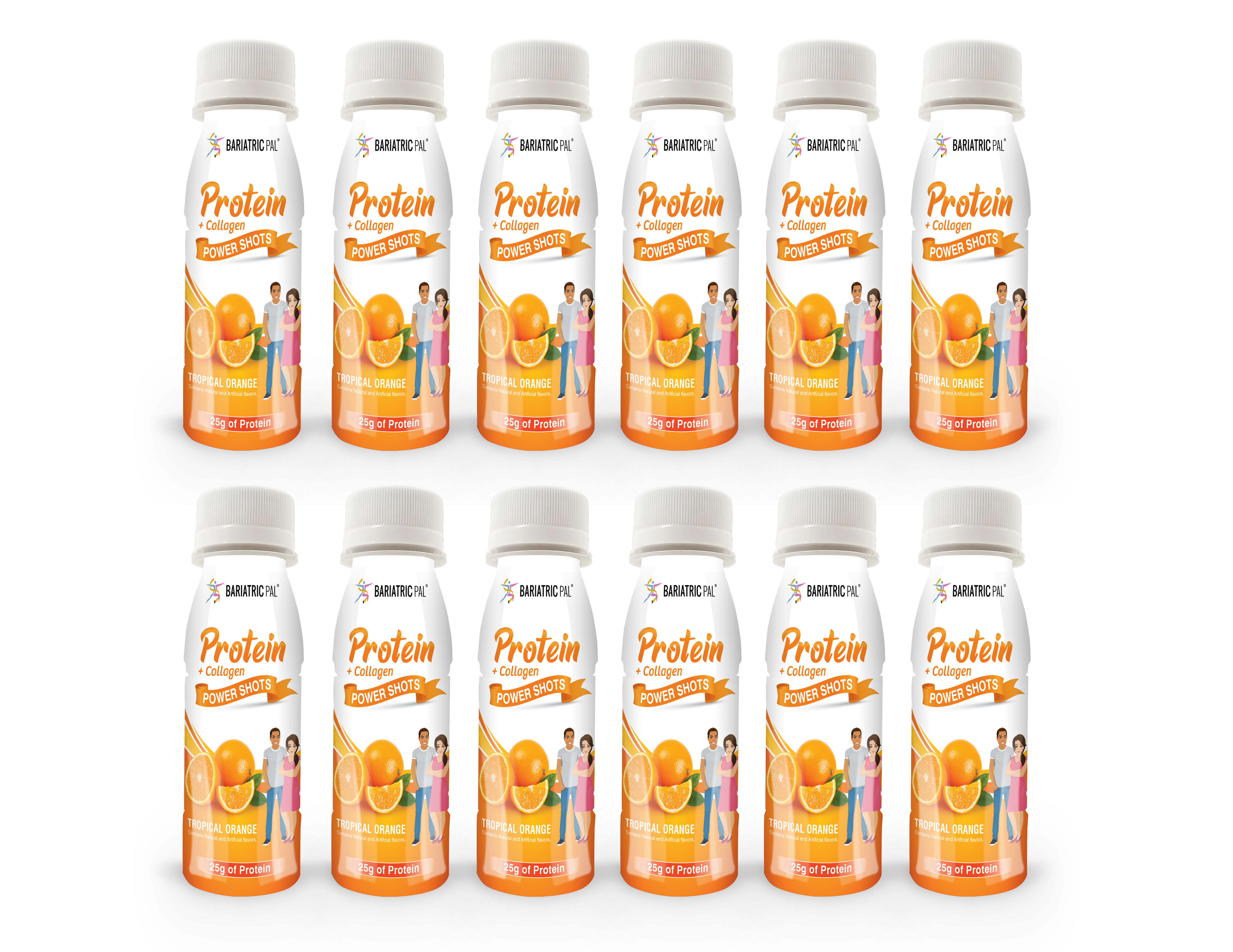 BariatricPal 25g Whey & Collagen Complete Protein Power Shots - Tropical Orange
