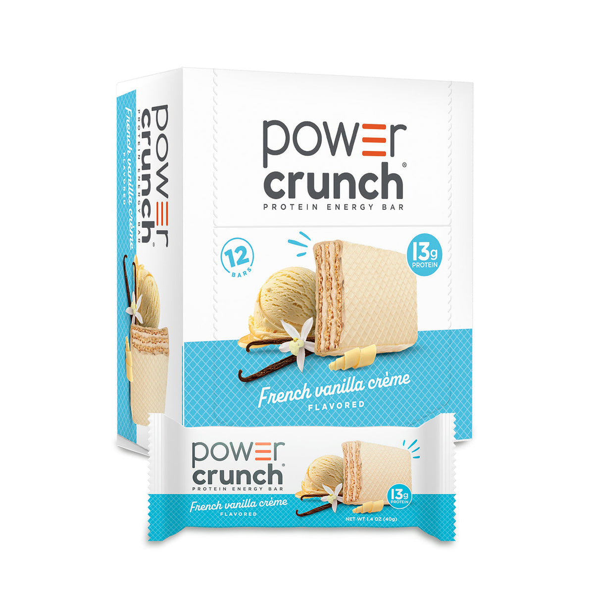 Power Crunch Protein Energy Wafer Bar – French Vanilla Creme, One Bar