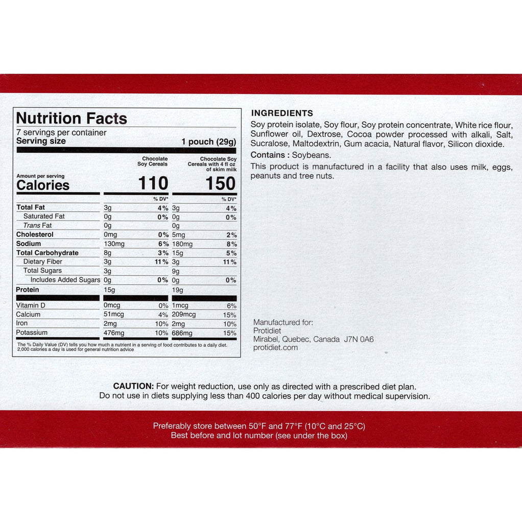 Proti Diet Protein Cereal, Chocolate, 7 Pouches