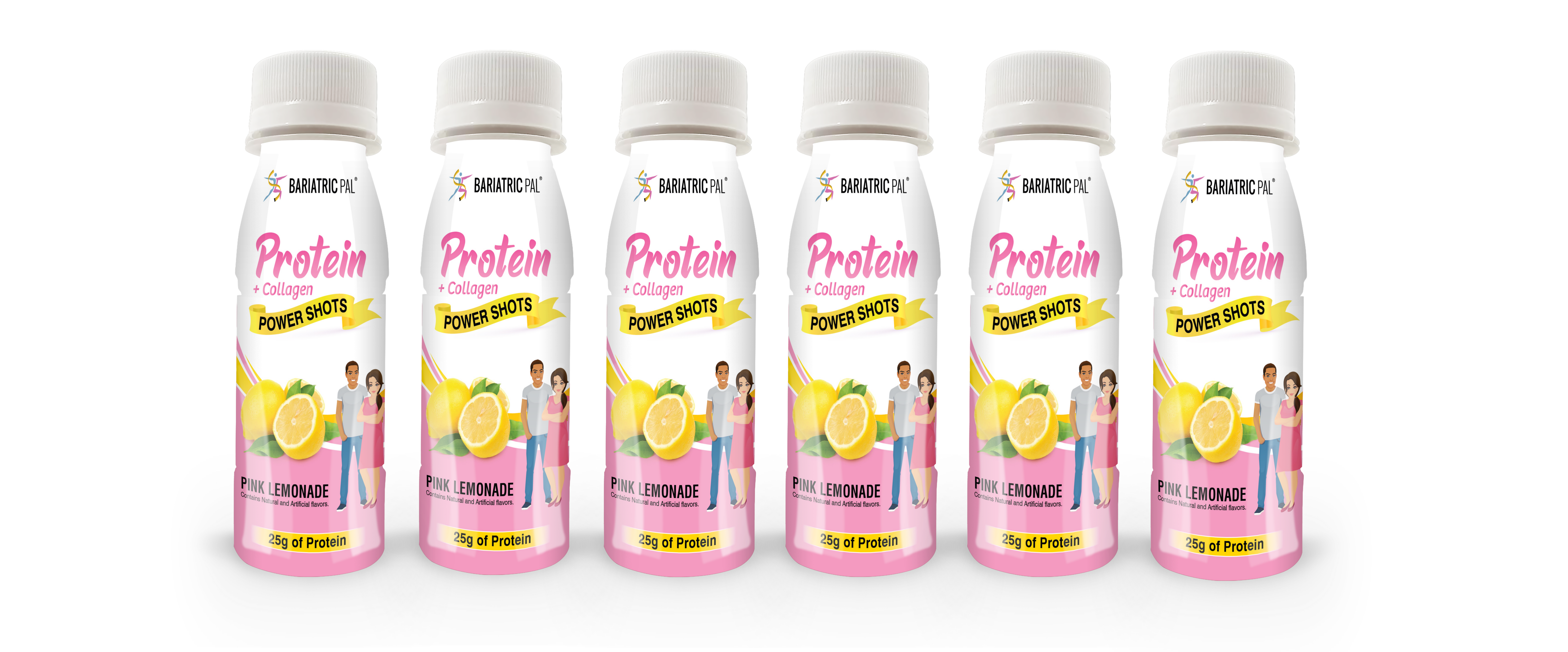 BariatricPal 25g Whey & Collagen Complete Protein Power Shots - Pink Lemonade