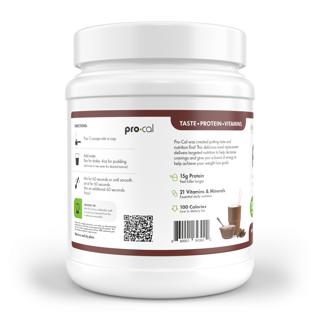 R-Kane Nutritionals Pro-Cal High Protein Pudding/Shake Mix, Chocolate 16.4oz (464g)
