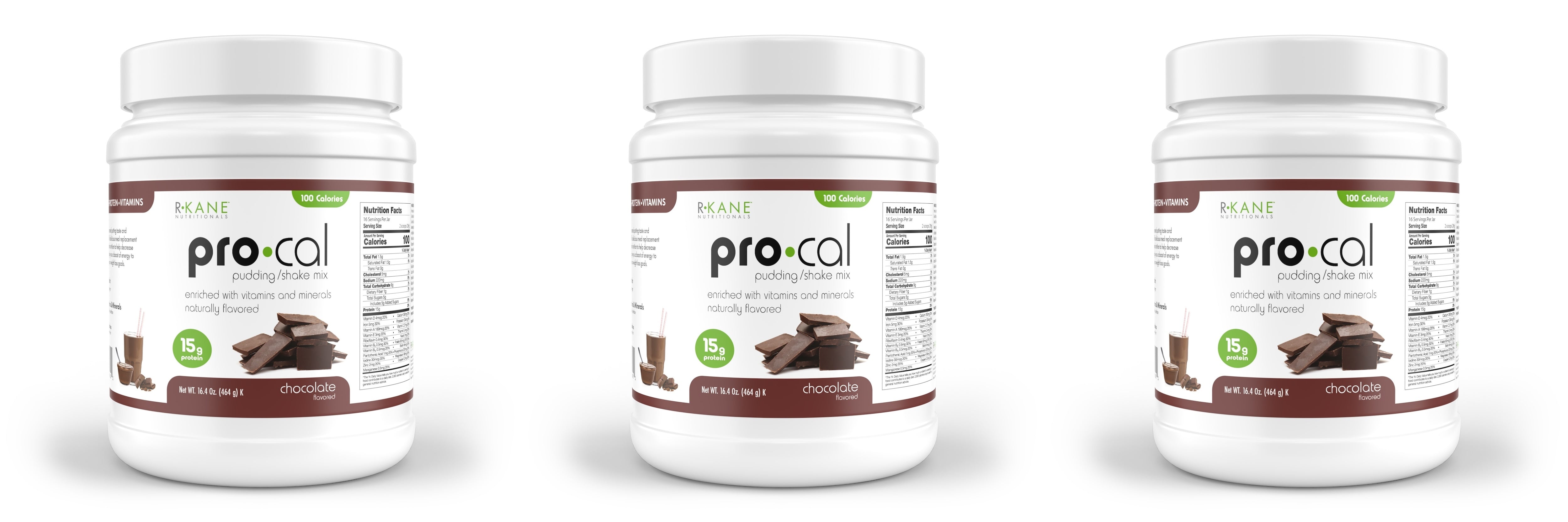 R-Kane Nutritionals Pro-Cal High Protein Pudding/Shake Mix, Chocolate 16.4oz (464g)