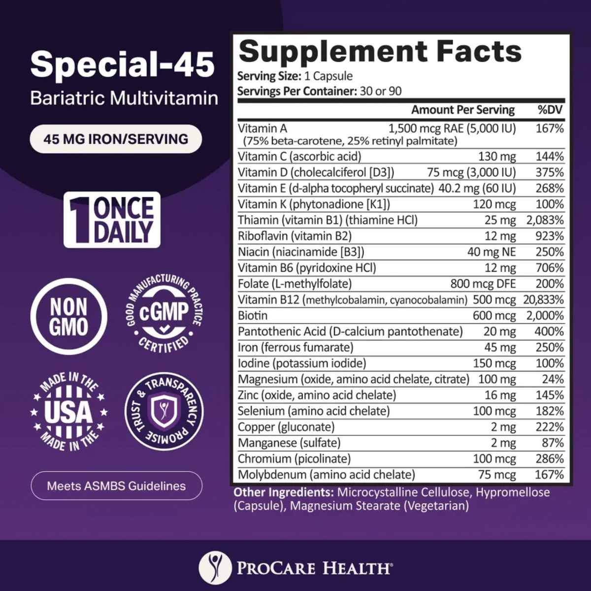 ProCare Health's Special-45 Bariatric Multivitamin