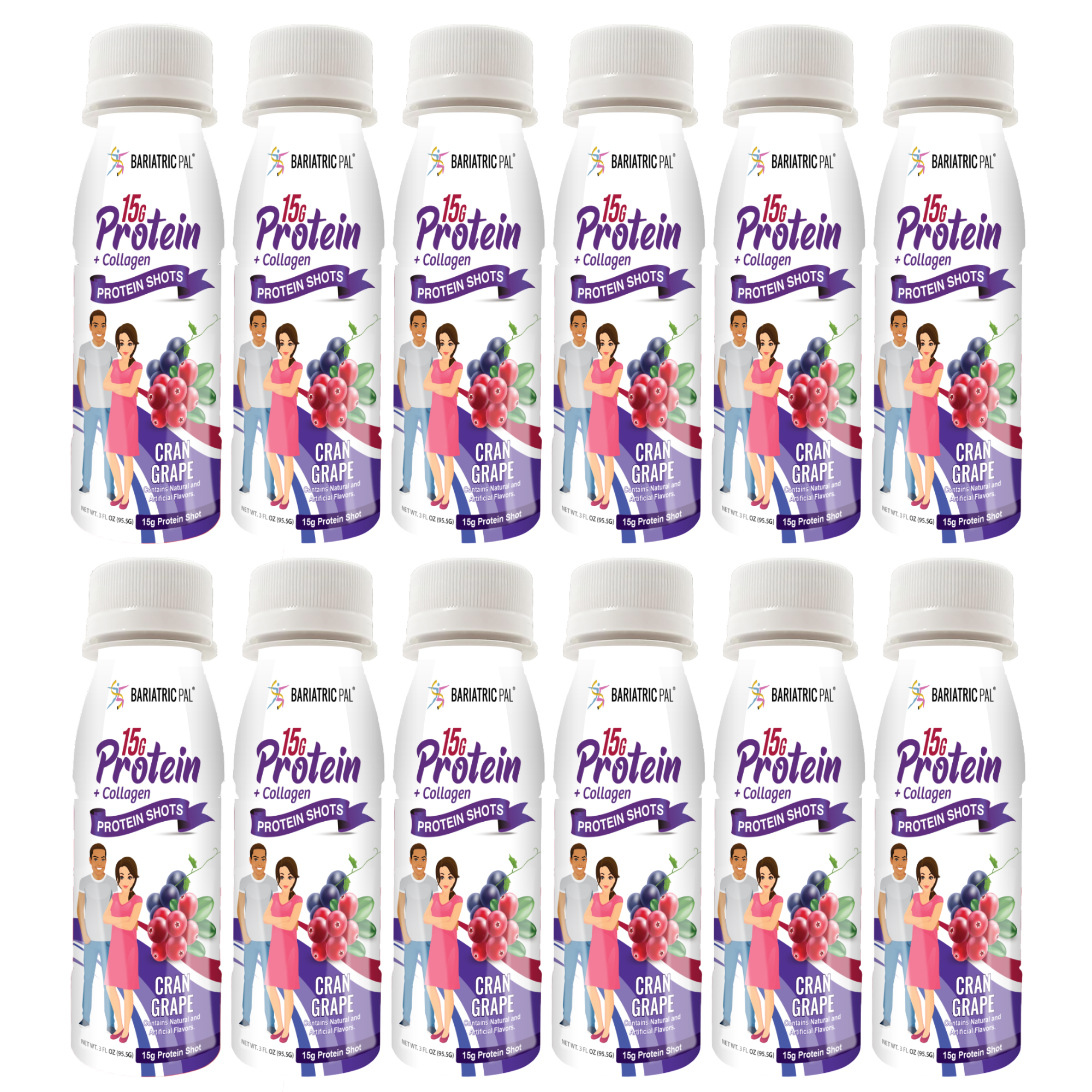 BariatricPal 15g Whey & Collagen Complete Protein Shots - Cran Grape