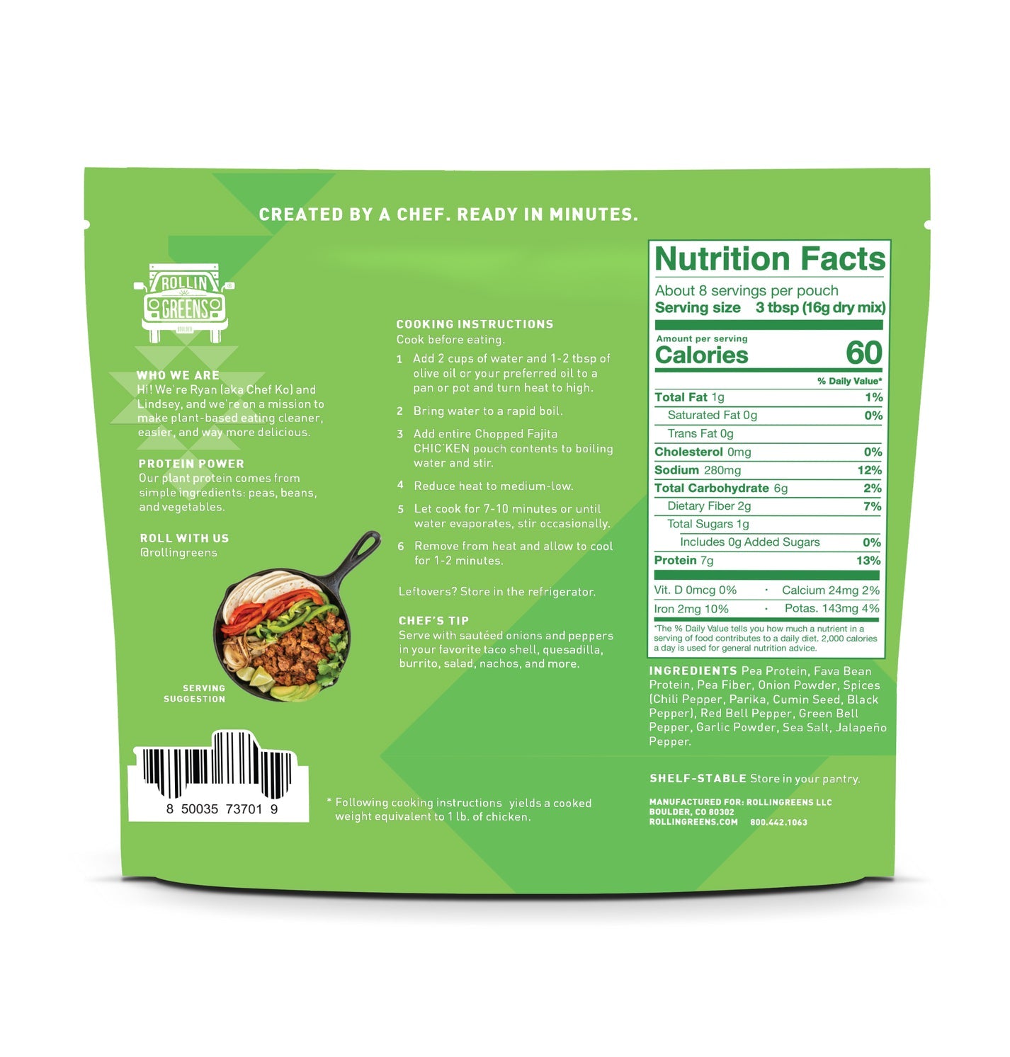 #Flavor_Plant Based Chic'ken, Chopped Fajita