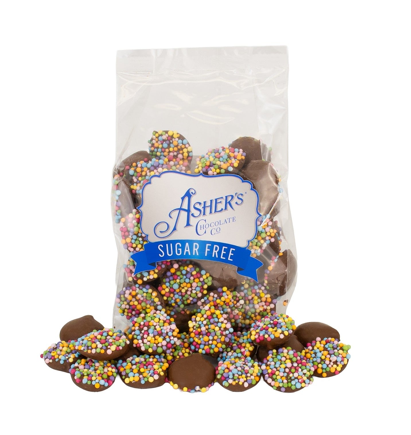 Asher's Chocolates Sugar Free Milk Chocolate Nonpareils, 4 oz