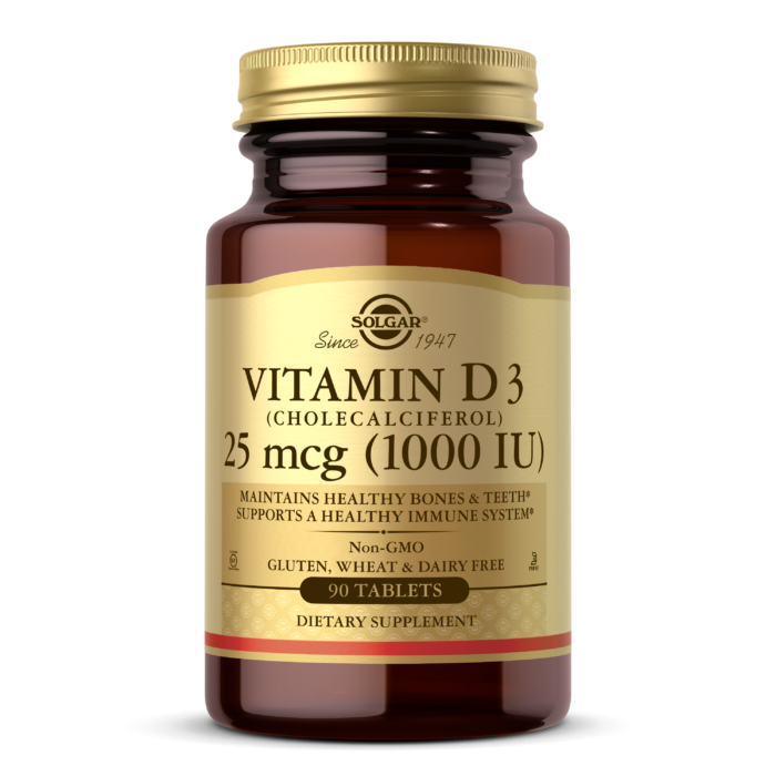 Solgar® Vitamin D3 (Cholecalciferol) 25mcg (1000 iu) Tablets