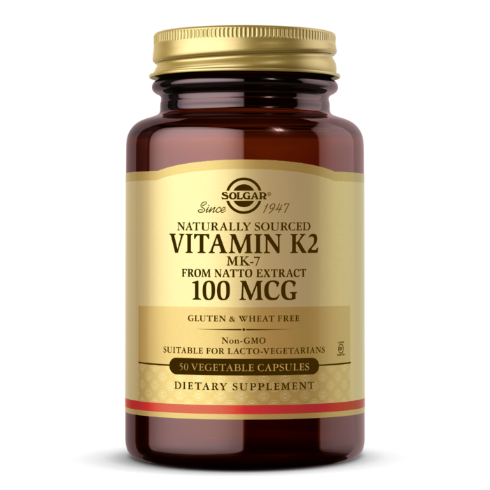 Solgar® Naturally Sourced Vitamin K2 (MK-7) 100mcg Vegetable Capsules