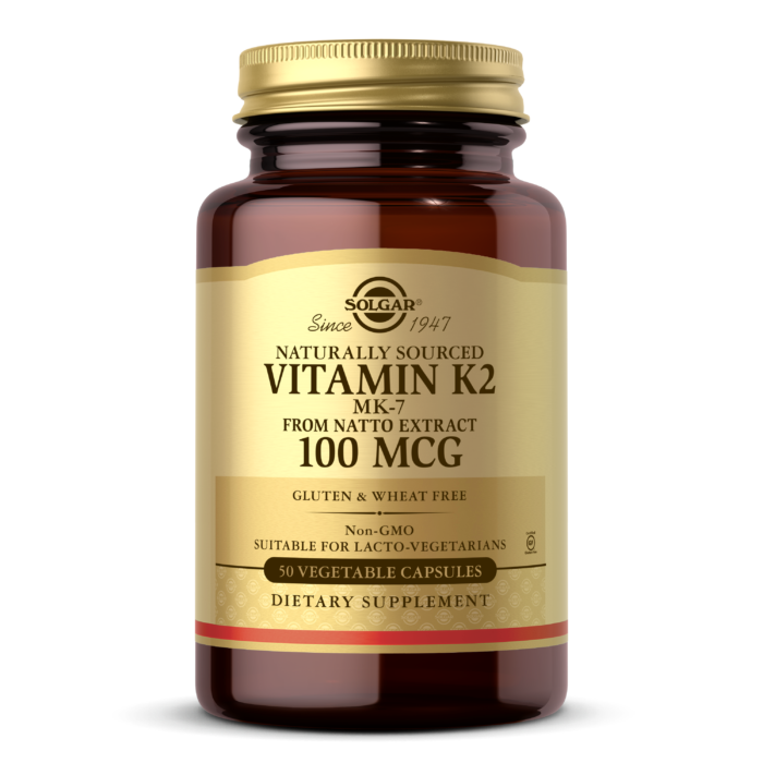 Solgar® Naturally Sourced Vitamin K2 (MK-7) 100mcg Vegetable Capsules - High-quality Vitamin K by Solgar at BariatricPal Store