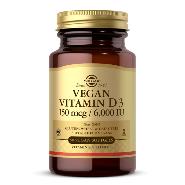 Solgar® Vegan Vitamin D3 150 MCG (6000 IU) - 50 Softgels