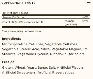 Solgar® Vitamin D3 (Cholecalciferol) 25mcg (1000 iu) Tablets