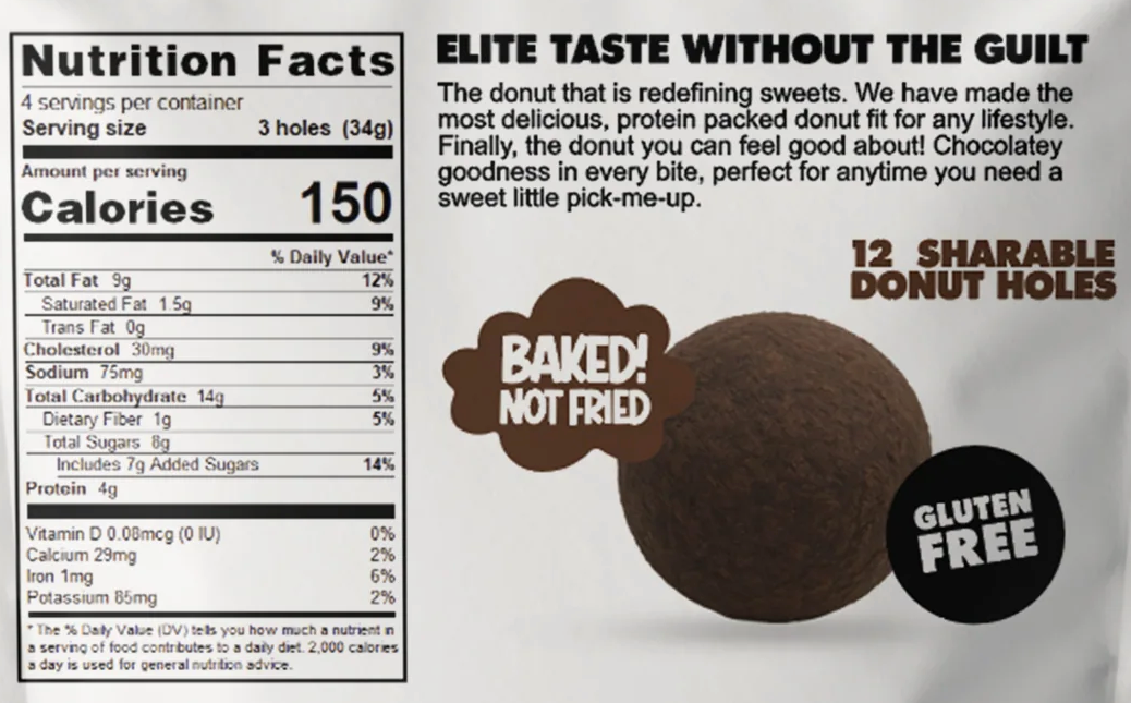 Elite Sweets High-Protein & Low-Carb Donut Hole - Chocolate