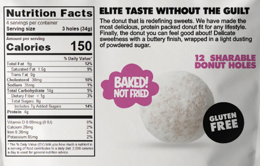 Elite Sweets High-Protein & Low-Carb Donut Holes - Powdered