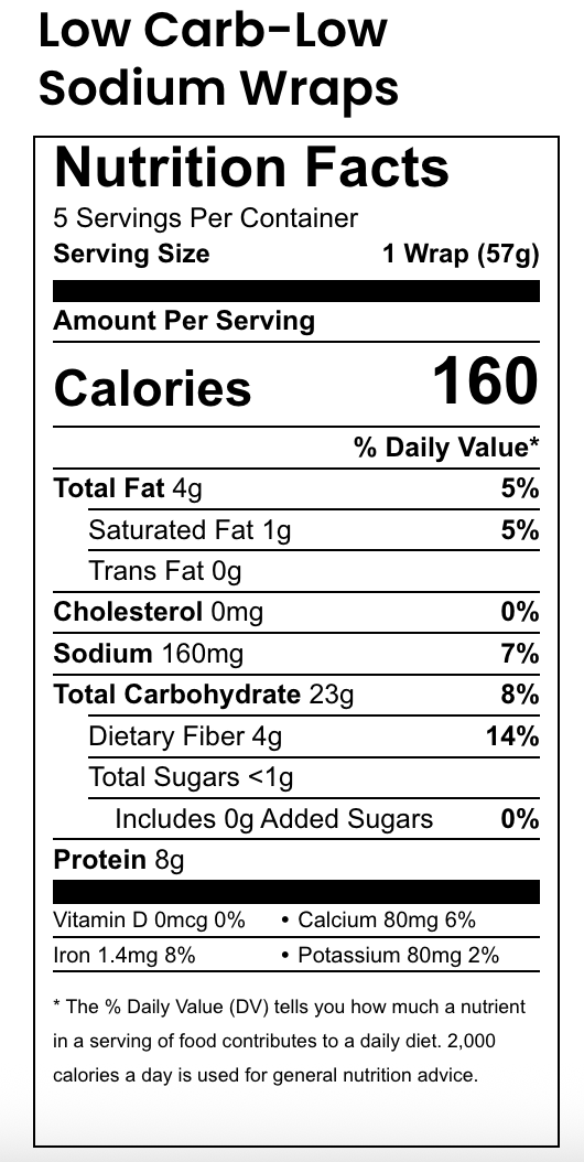 Toufayan Bakeries Smart Wraps