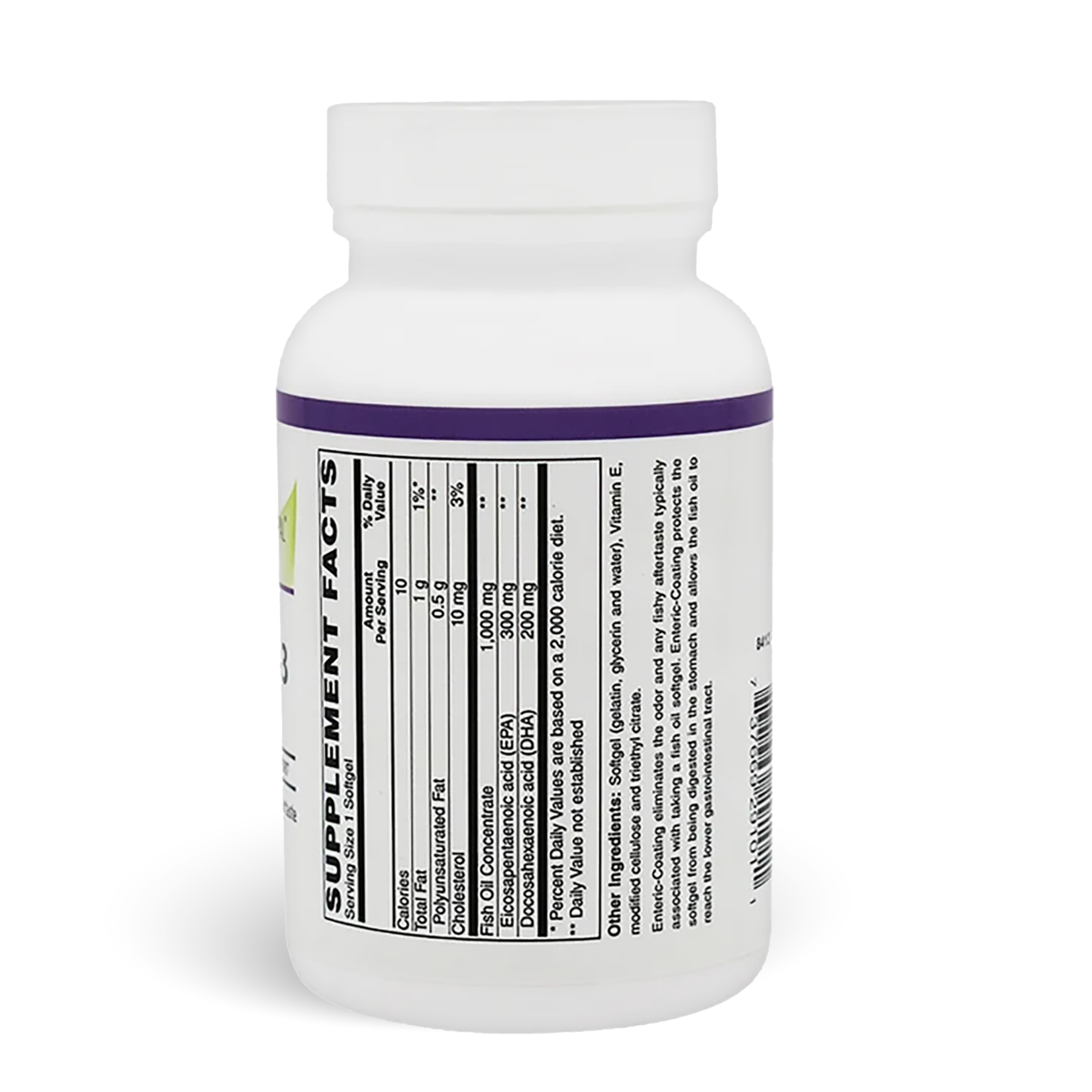 Supplement facts from bottle of BariatricPal Super Omega-3 with EPA + DHA, 500 mg, 60 Enteric-Coated Softgels